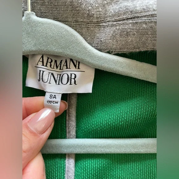 Armani Junior Boy Grey Knit Notched Collar Blazer 8 Yrs/ 130 $198